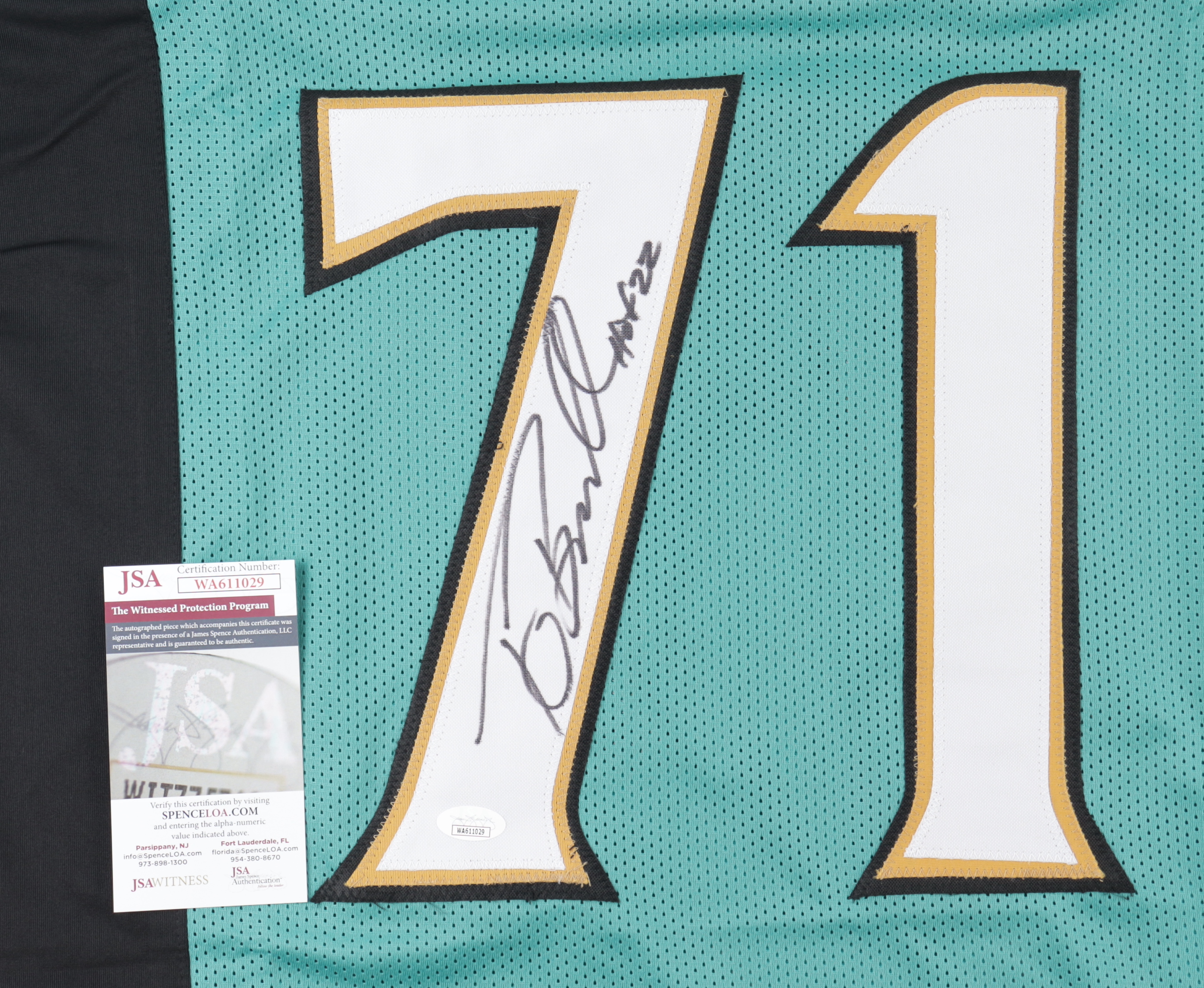 Tony Boselli Signed Jersey Inscribed "HOF 22" (JSA) at PristineAuction.com Tony Boselli Signed Jersey Inscribed "HOF 22" (JSA) at PristineAuction.com