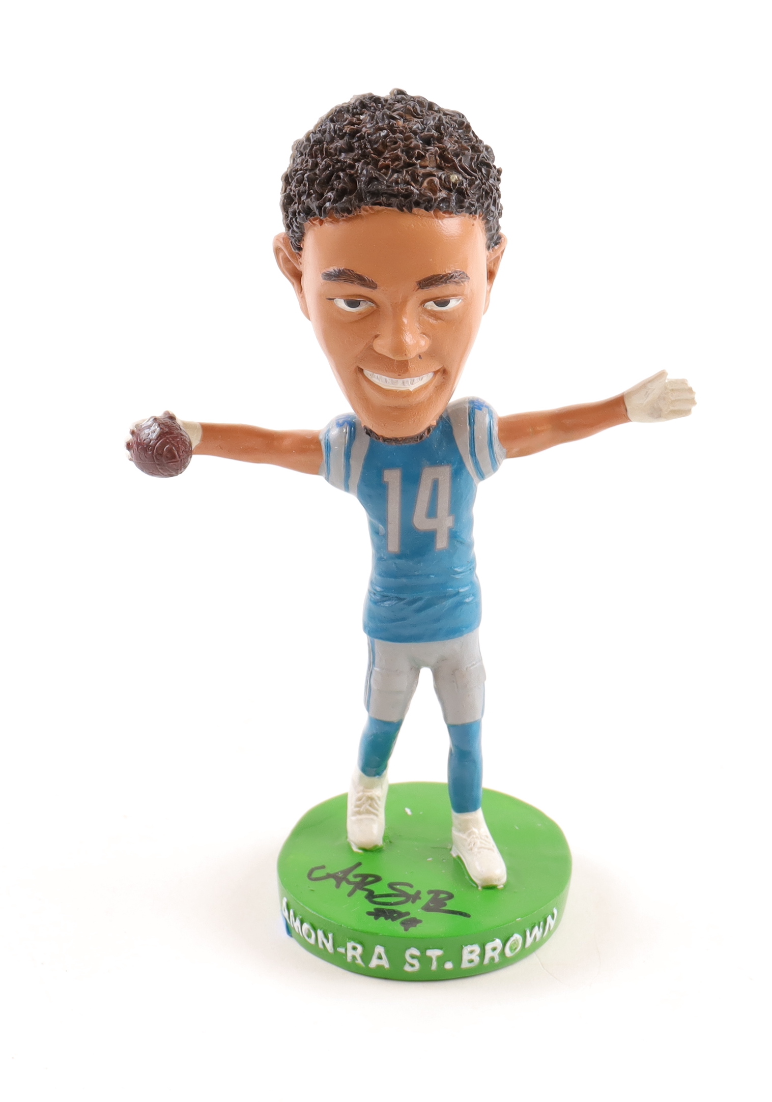 Amon-Ra St. Brown Signed 2022 BDA Sports Lions Bobblehead (Beckett) at PristineAuction.com Amon-Ra St. Brown Signed 2022 BDA Sports Lions Bobblehead (Beckett) at PristineAuction.com