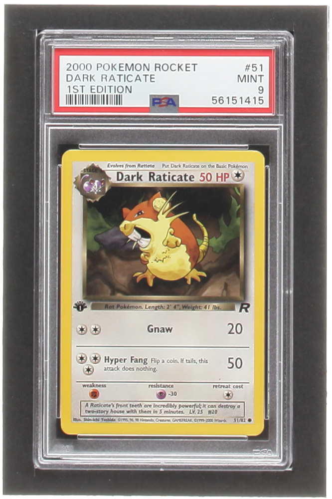 Wizards Of The Coast Vintage Pokmon TCG: Dark Raticate #51/82 1st Edition Team Rocket Set, Near Mint Condition Dark Raticate Price Guide Wizards Of The Coast Vintage Pokmon TCG: Dark Raticate #51/82 1st Edition Team Rocket Set, Near Mint Condition Dark Raticate Price Guide
