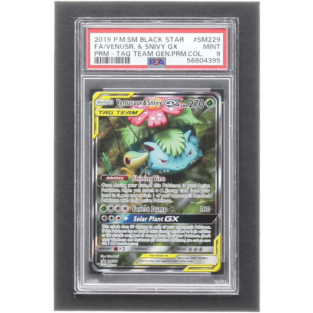 Venusaur & Snivy Tag Team GX 201621 Pokemon Sun and Moon Black Star