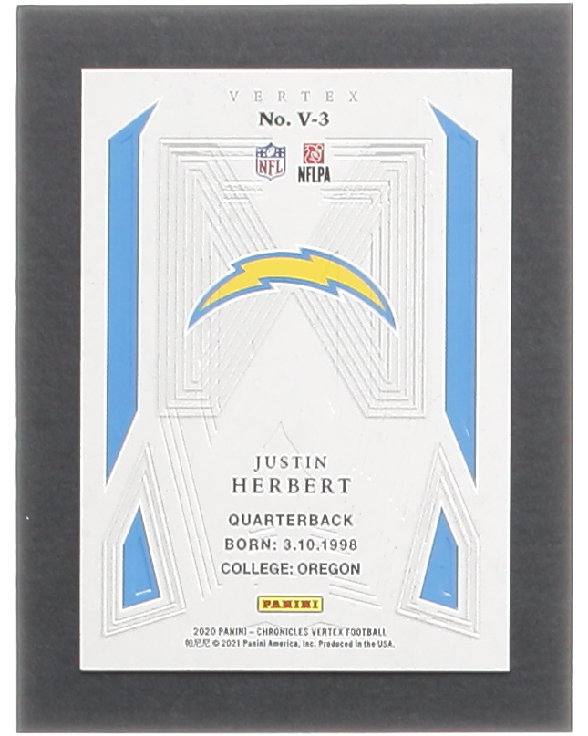 Justin Herbert 2020 Panini Vertex #3 RC at PristineAuction.com Justin Herbert 2020 Panini Vertex #3 RC at PristineAuction.com