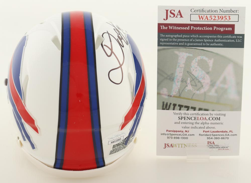 Dane Jackson Signed Bills Speed Mini Helmet (JSA) at PristineAuction.com Dane Jackson Signed Bills Speed Mini Helmet (JSA) at PristineAuction.com