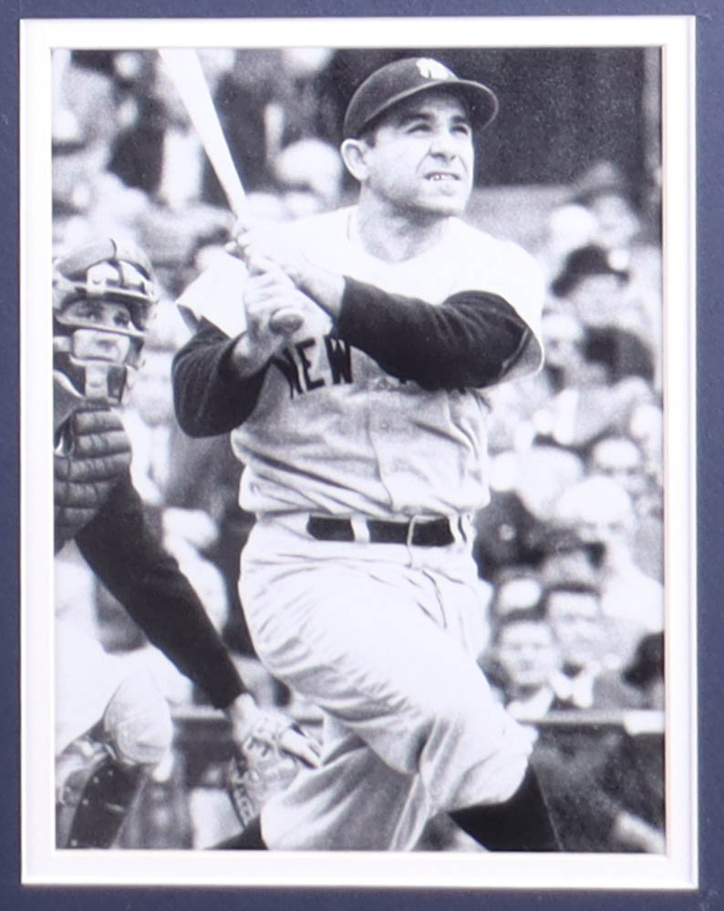 Yogi Berra Signed Yankees Custom Framed Cut Display with Vintage Hall of Fame Pin (PSA) at PristineAuction.com Yogi Berra Signed Yankees Custom Framed Cut Display with Vintage Hall of Fame Pin (PSA) at PristineAuction.com