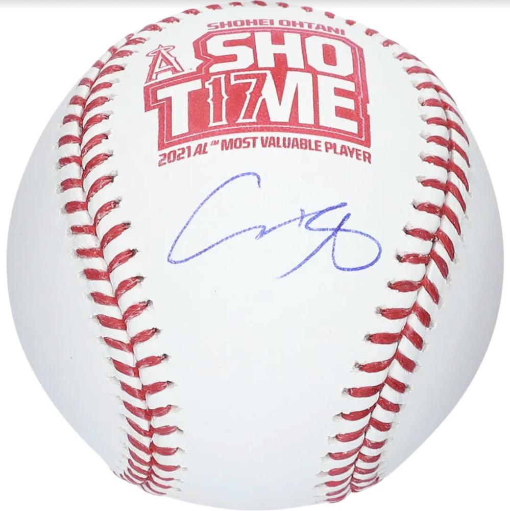 Shohei Ohtani Signed OML 2021 AL MVP Logo Baseball (Fanatics) at PristineAuction.com Shohei Ohtani Signed OML 2021 AL MVP Logo Baseball (Fanatics) at PristineAuction.com