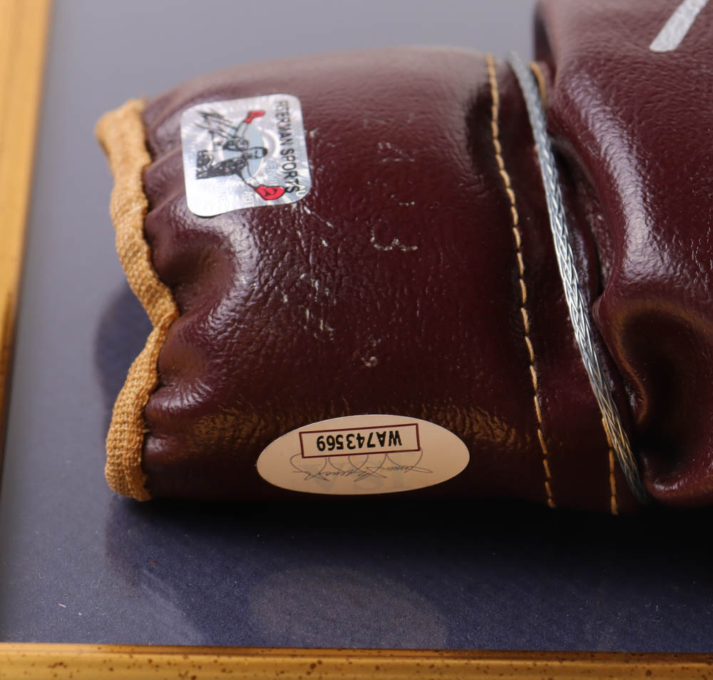 Mike Tyson Signed Custom Framed Everlast Boxing Glove Display with Tyson Print (JSA & Tyson) at PristineAuction.com Mike Tyson Signed Custom Framed Everlast Boxing Glove Display with Tyson Print (JSA & Tyson) at PristineAuction.com