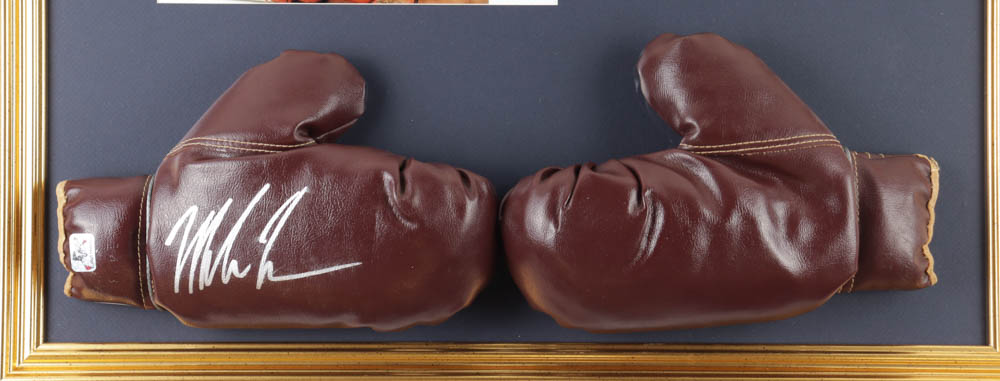 Mike Tyson Signed Custom Framed Everlast Boxing Glove Display with Tyson Print (JSA & Tyson) at PristineAuction.com Mike Tyson Signed Custom Framed Everlast Boxing Glove Display with Tyson Print (JSA & Tyson) at PristineAuction.com