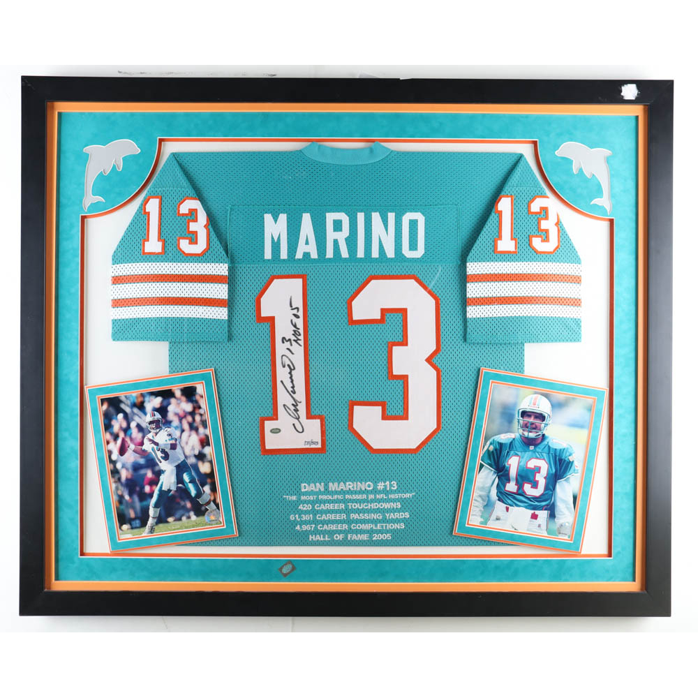 Dan Marino Signed Custom Framed LE Jersey Display (Mounted Memories ...