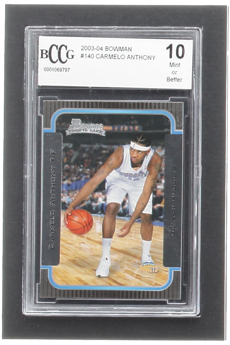 Carmelo Anthony 2003-04 Bowman #140 RC (BCCG 10) at PristineAuction.com Carmelo Anthony 2003-04 Bowman #140 RC (BCCG 10) at PristineAuction.com