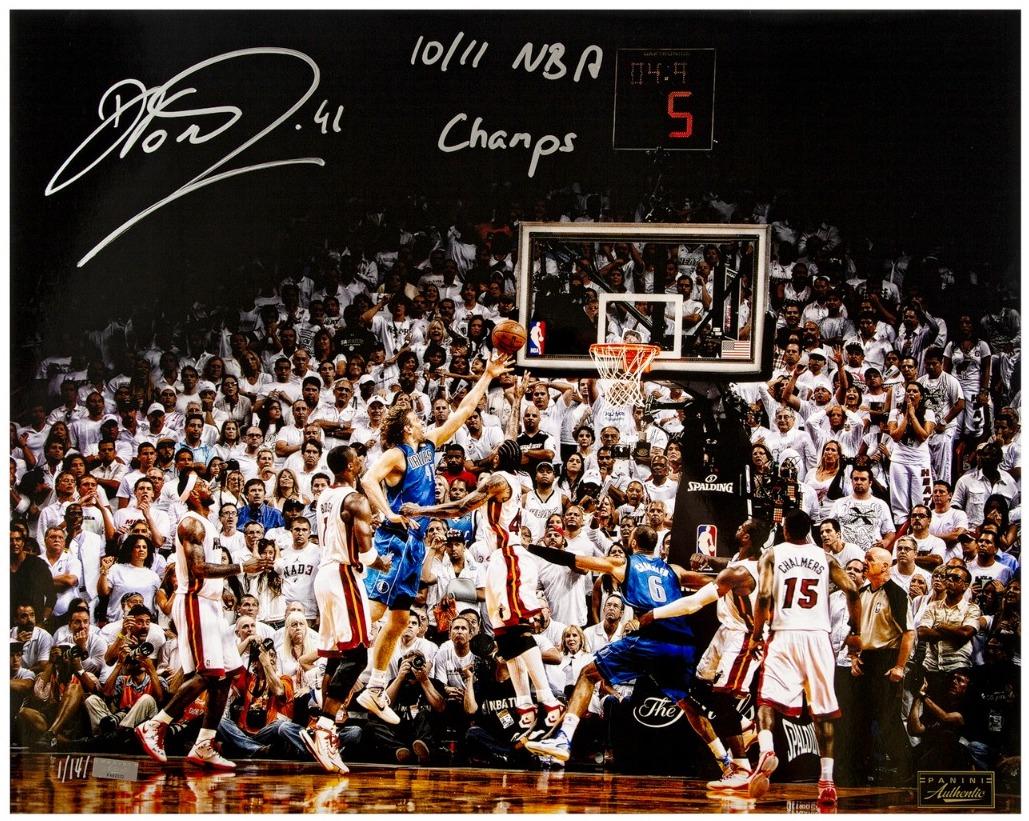 Dirk Nowitzki Signed LE Mavericks 16x20 Photo Inscribed "10-11 NBA Champs" (Panini) at PristineAuction.com Dirk Nowitzki Signed LE Mavericks 16x20 Photo Inscribed "10-11 NBA Champs" (Panini) at PristineAuction.com