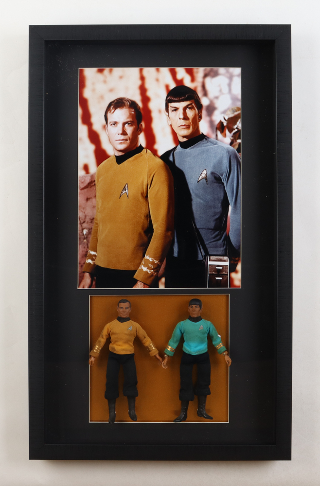 1974 (2) "Star Trek" Vintage Action Figures Custom Shadowbox Display Pristine Auction