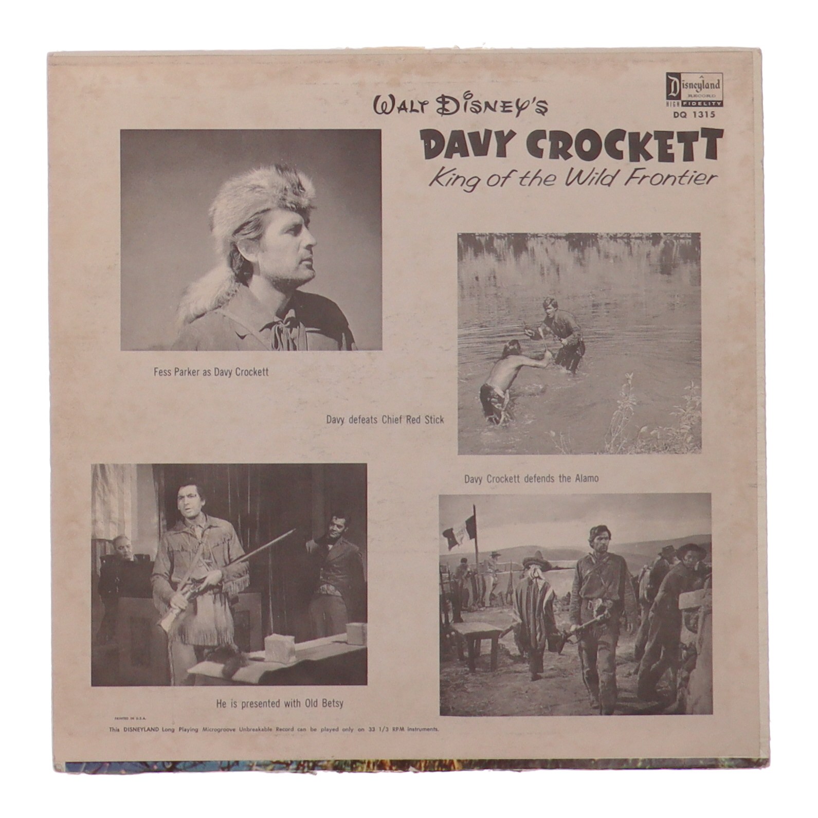 1968 Walt Disney's "Three Adventures Of Davy Crockett" Original Motion Picture Soundtrack Vinyl Record Album at PristineAuction.com 1968 Walt Disney's "Three Adventures Of Davy Crockett" Original Motion Picture Soundtrack Vinyl Record Album at PristineAuction.com