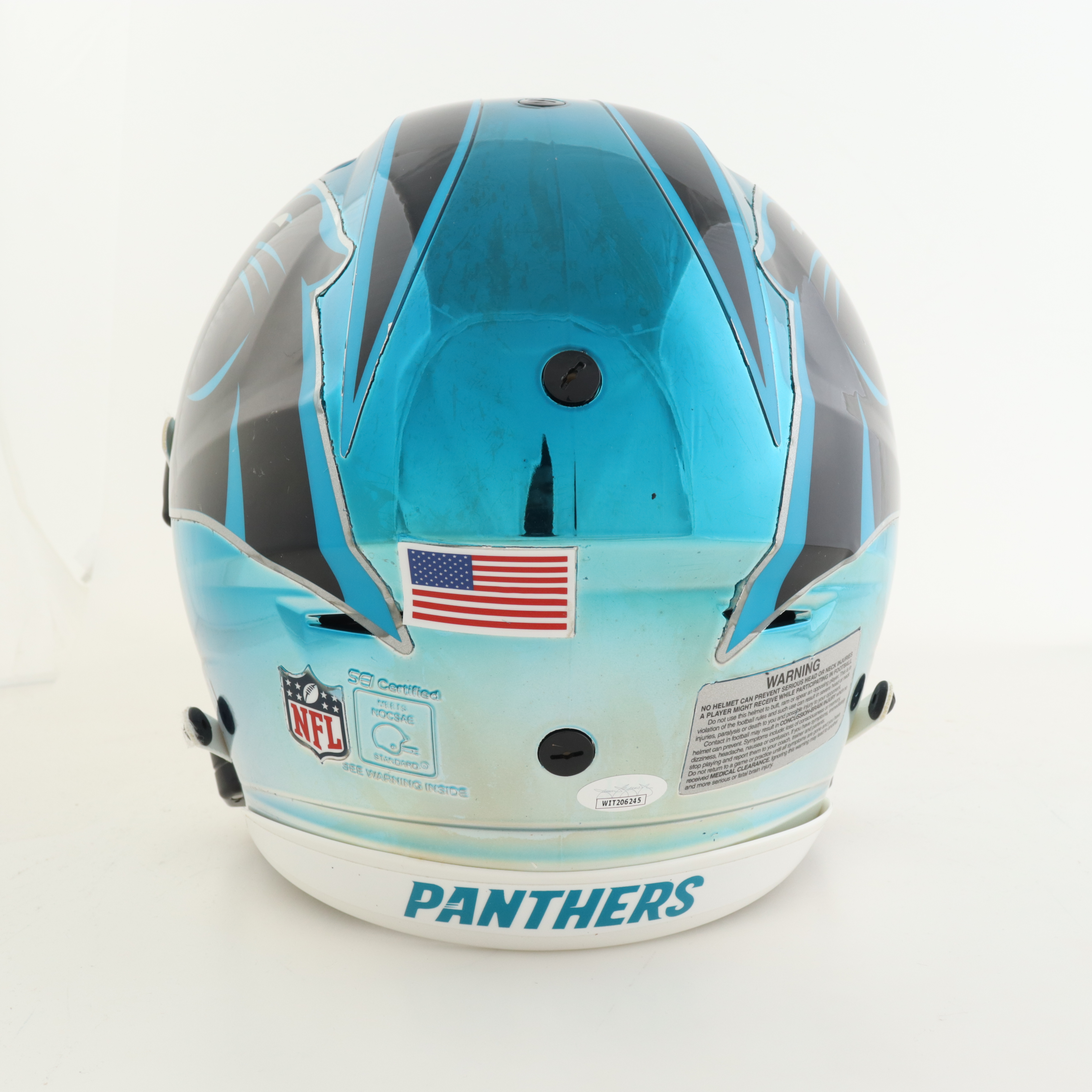 D. J. Moore Signed Panthers Full-Size Authentic On-Field SpeedFlex Chrome Helmet (JSA) at PristineAuction.com D. J. Moore Signed Panthers Full-Size Authentic On-Field SpeedFlex Chrome Helmet (JSA) at PristineAuction.com