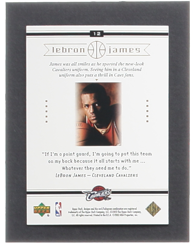 LeBron James 2003 Upper Deck LeBron James Box Set #12 Willing and Able RC at PristineAuction.com LeBron James 2003 Upper Deck LeBron James Box Set #12 Willing and Able RC at PristineAuction.com