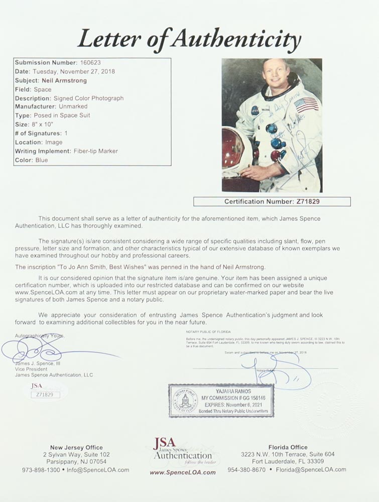 Neil Armstrong Signed Custom Framed Photo Inscribed "Best Wishes" (JSA) at PristineAuction.com Neil Armstrong Signed Custom Framed Photo Inscribed "Best Wishes" (JSA) at PristineAuction.com