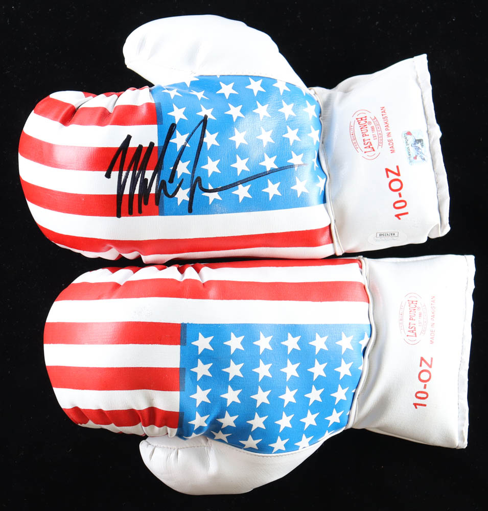 Mike Tyson Signed Last Punch Boxing Glove Set with Everlast Wraps and