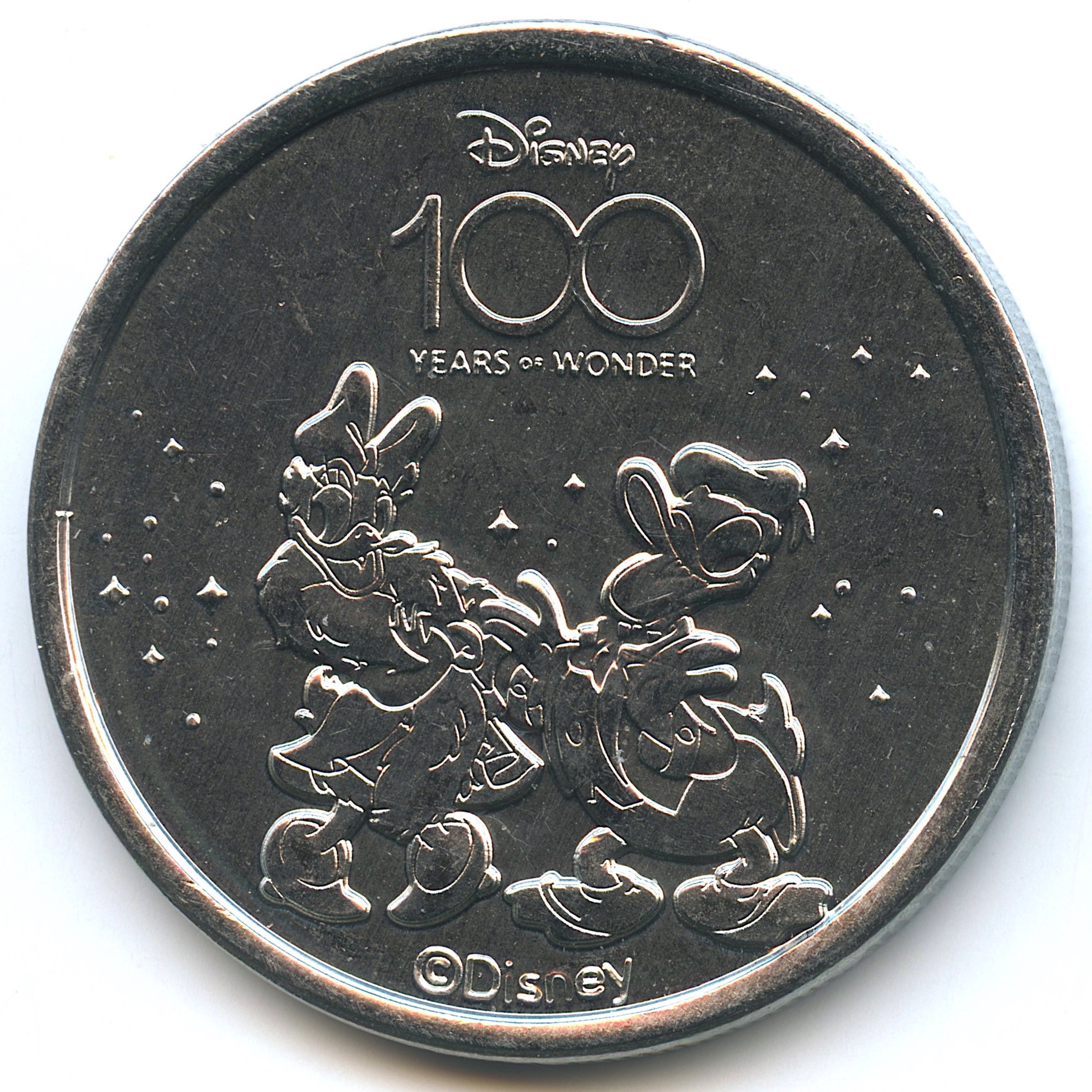 Donald Duck & Daisy Duck 100th Anniversary Disney Limited Edition Medallion (Disneyland Park Exclusive) at PristineAuction.com Donald Duck & Daisy Duck 100th Anniversary Disney Limited Edition Medallion (Disneyland Park Exclusive) at PristineAuction.com