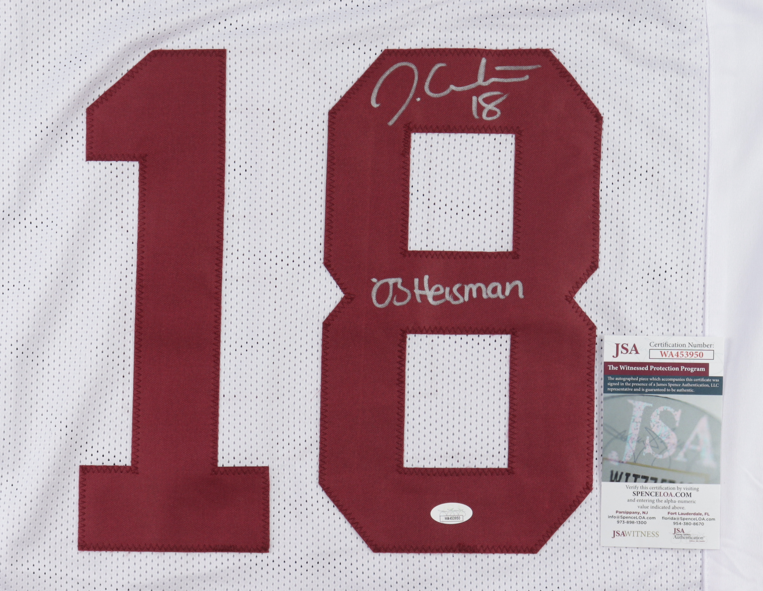 Jason White Signed Jersey Inscribed "03 Heisman" (JSA) at PristineAuction.com Jason White Signed Jersey Inscribed "03 Heisman" (JSA) at PristineAuction.com
