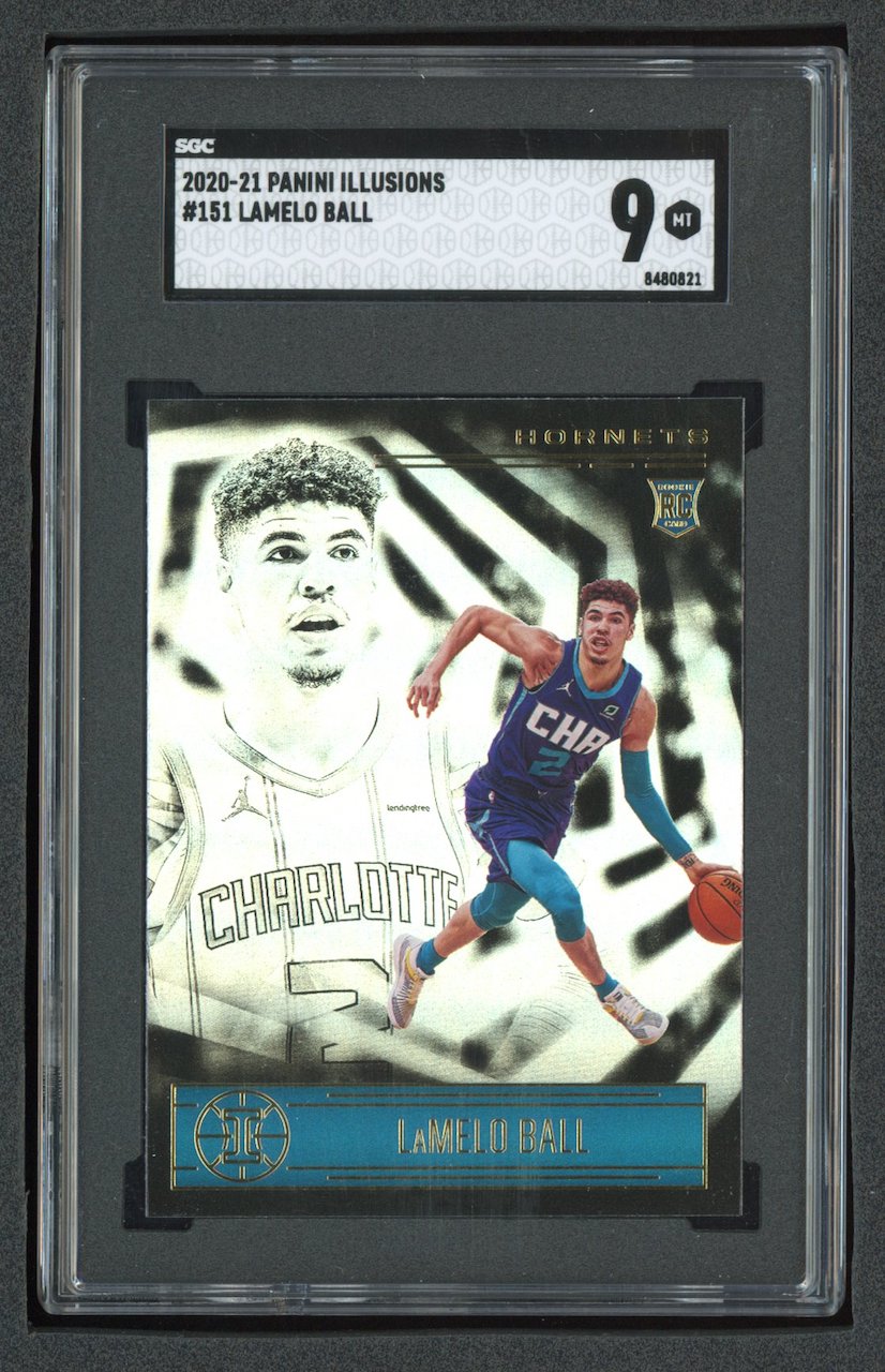 LaMelo Ball 2020-21 Panini Illusions #151 RC (SGC 9) at PristineAuction.com LaMelo Ball 2020-21 Panini Illusions #151 RC (SGC 9) at PristineAuction.com