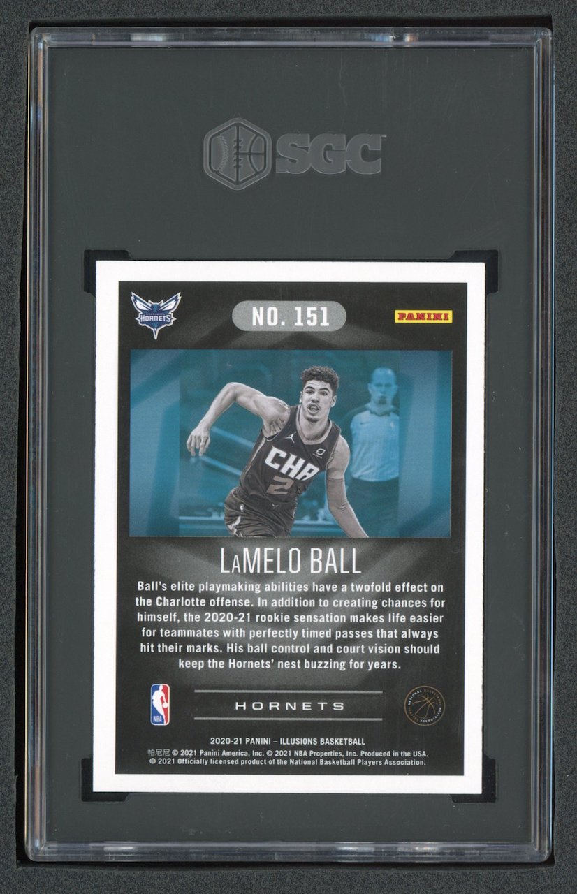 LaMelo Ball 2020-21 Panini Illusions #151 RC (SGC 9) at PristineAuction.com LaMelo Ball 2020-21 Panini Illusions #151 RC (SGC 9) at PristineAuction.com