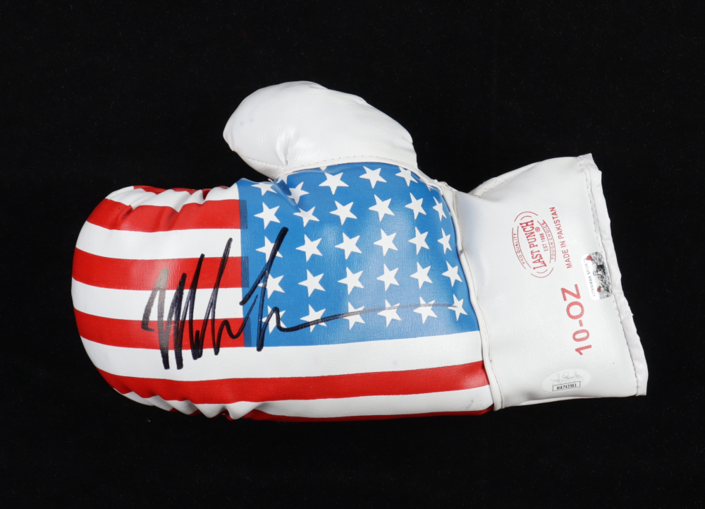 Mike Tyson Signed Last Punch Boxing Glove Set with Everlast Wraps and