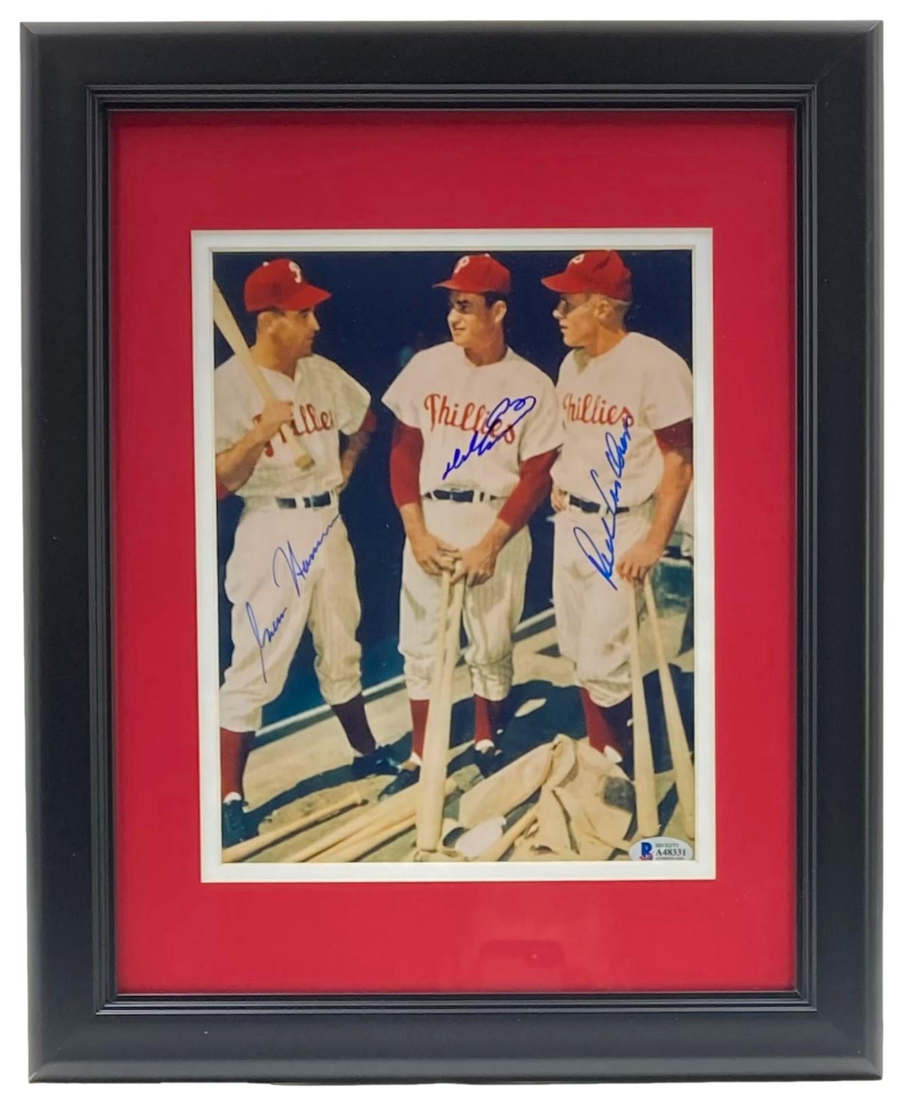 Richie Ashburn, Del Ennis & Gran Hamner Signed 11x14 Custom Framed Photo Display (Beckett LOA) at PristineAuction.com Richie Ashburn, Del Ennis & Gran Hamner Signed 11x14 Custom Framed Photo Display (Beckett LOA) at PristineAuction.com