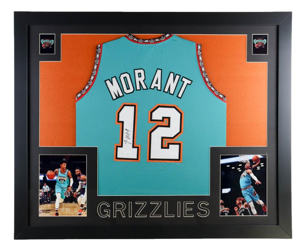 Ja Morant Signed Custom Framed Jersey Display (JSA) Pristine Auction