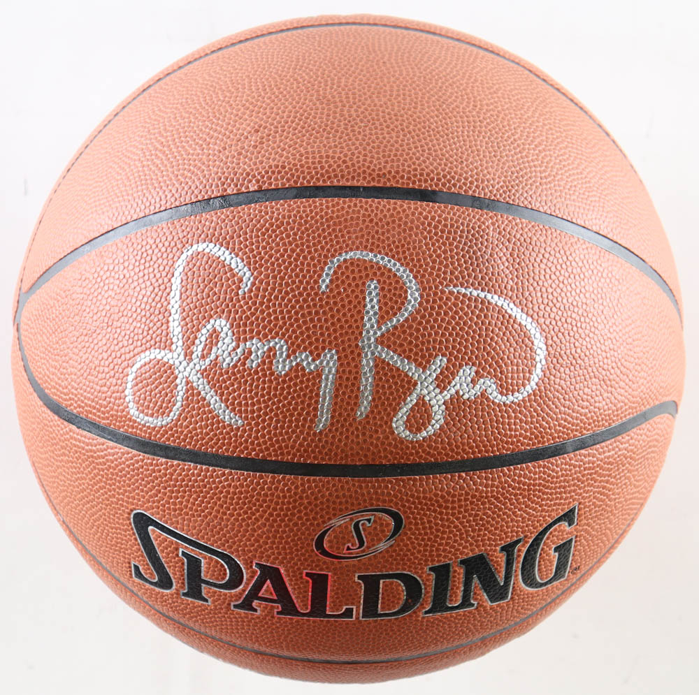 Larry Bird Signed NBA Basketball With Celtics Display Case (PSA