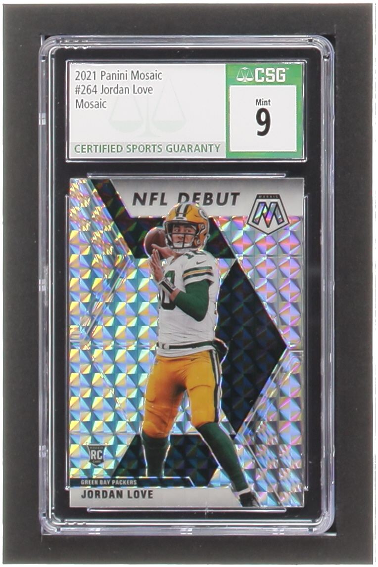 Jordan Love 2020 Panini Mosaic Mosaic #264 DEB (CSG 9) at PristineAuction.com Jordan Love 2020 Panini Mosaic Mosaic #264 DEB (CSG 9) at PristineAuction.com