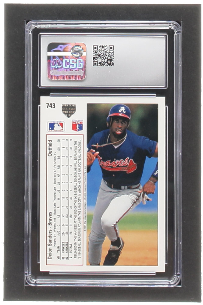 Deion Sanders 1991 Upper Deck 743 (CSG 9) Pristine Auction