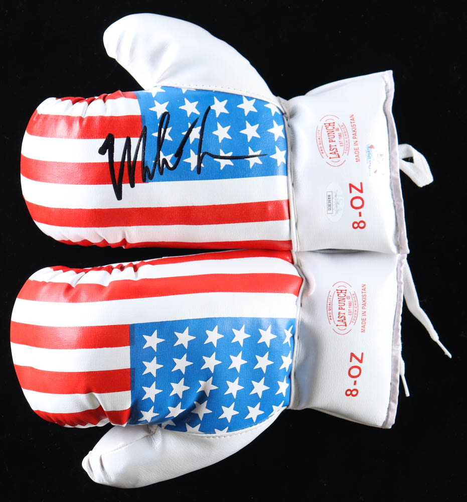 Mike Tyson Signed Last Punch Boxing Glove Set with Everlast Wraps and