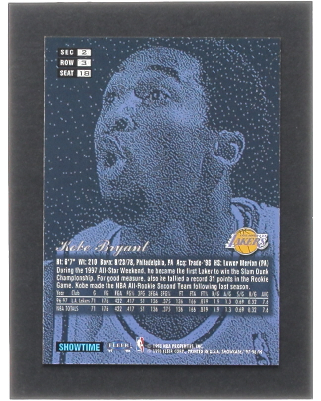 Kobe Bryant 1997-98 Flair Showcase Row 3 #18 at PristineAuction.com Kobe Bryant 1997-98 Flair Showcase Row 3 #18 at PristineAuction.com