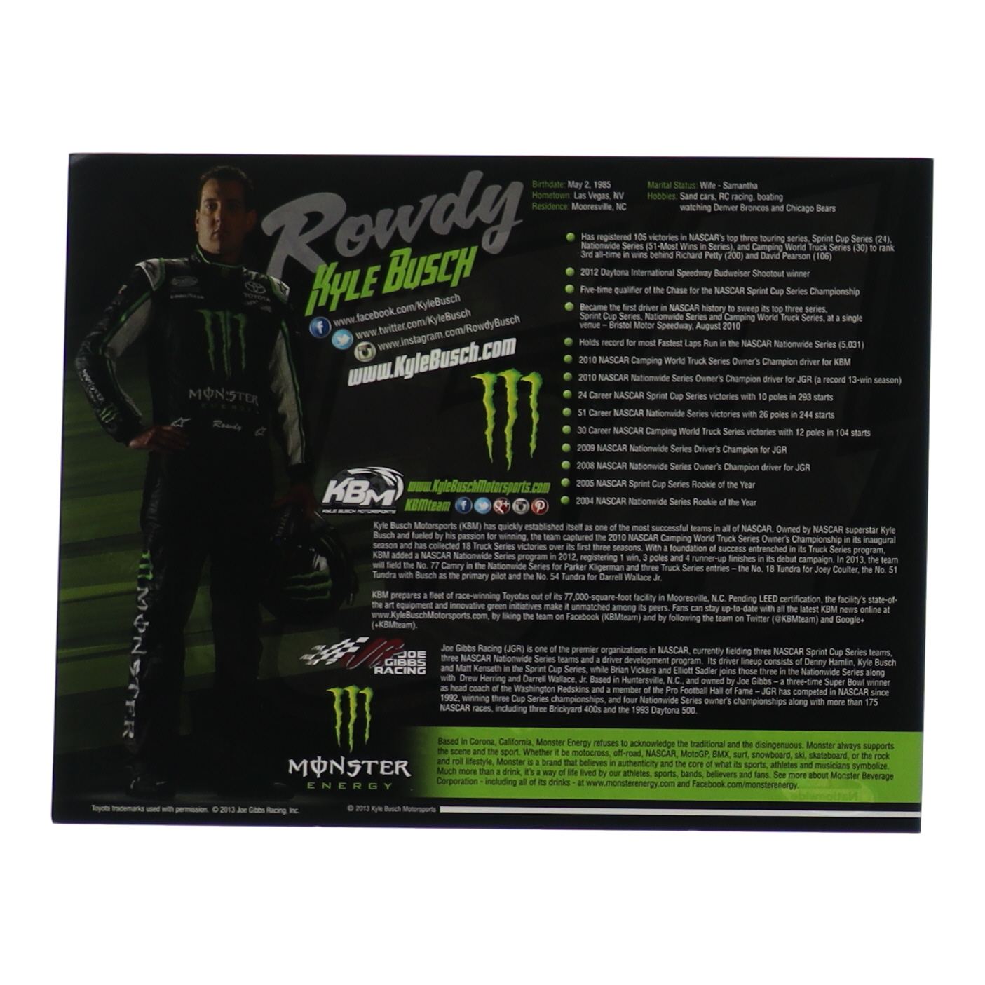 Kyle Busch Signed NASCAR 8.5x11 Photo (Beckett) at PristineAuction.com Kyle Busch Signed NASCAR 8.5x11 Photo (Beckett) at PristineAuction.com