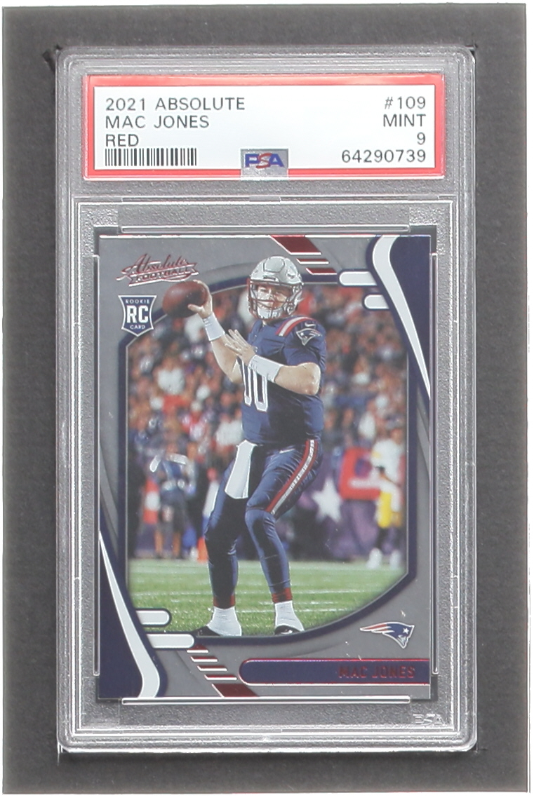 Mac Jones 2021 Absolute Red #109 RC (PSA 9) at PristineAuction.com Mac Jones 2021 Absolute Red #109 RC (PSA 9) at PristineAuction.com
