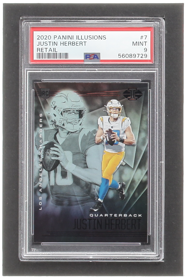Justin Herbert 2020 Panini Illusions Retail #7 RC (PSA 9) at PristineAuction.com Justin Herbert 2020 Panini Illusions Retail #7 RC (PSA 9) at PristineAuction.com