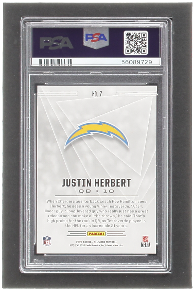 Justin Herbert 2020 Panini Illusions Retail #7 RC (PSA 9) at PristineAuction.com Justin Herbert 2020 Panini Illusions Retail #7 RC (PSA 9) at PristineAuction.com