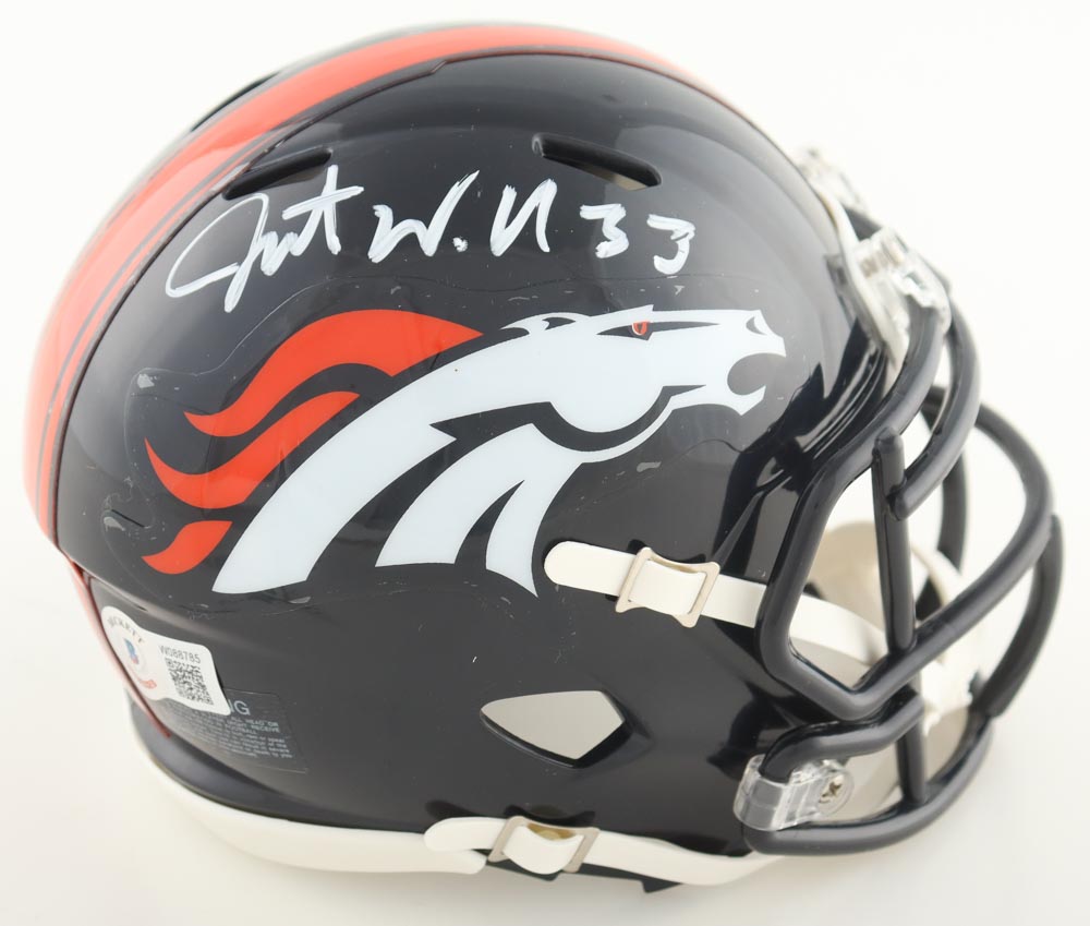 Javonte Williams Signed Broncos Speed Mini Helmet (Beckett) at PristineAuction.com Javonte Williams Signed Broncos Speed Mini Helmet (Beckett) at PristineAuction.com