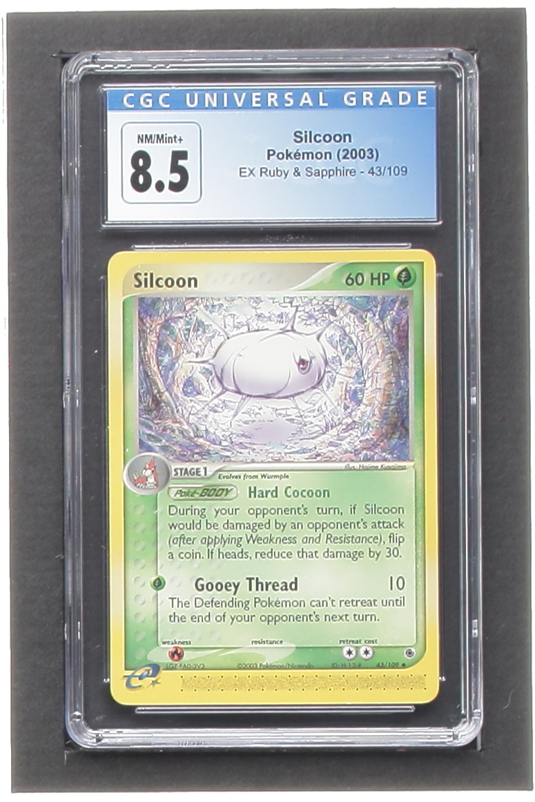 Silcoon 2003 Pokemon EX Ruby and Sapphire #43 (CGC 8.5) at PristineAuction.com Silcoon 2003 Pokemon EX Ruby and Sapphire #43 (CGC 8.5) at PristineAuction.com