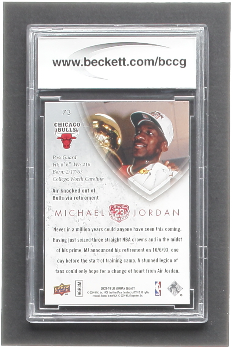 Michael Jordan 2009-10 Upper Deck Michael Jordan Legacy Collection Gold #73 (BCCG 10) at PristineAuction.com Michael Jordan 2009-10 Upper Deck Michael Jordan Legacy Collection Gold #73 (BCCG 10) at PristineAuction.com
