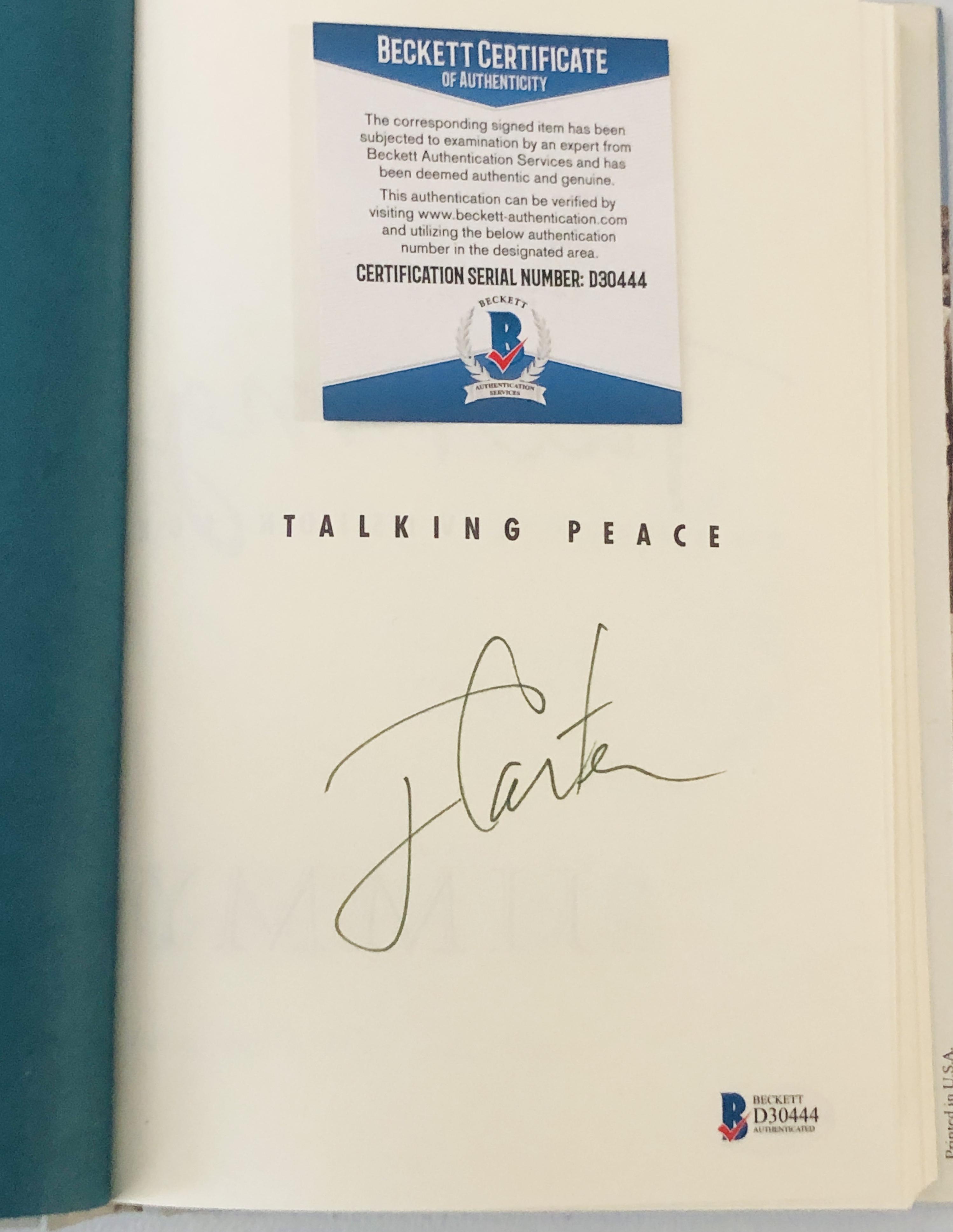 Jimmy Carter Signed "Taking Peace" Hardcover Book (Beckett) at PristineAuction.com Jimmy Carter Signed "Taking Peace" Hardcover Book (Beckett) at PristineAuction.com