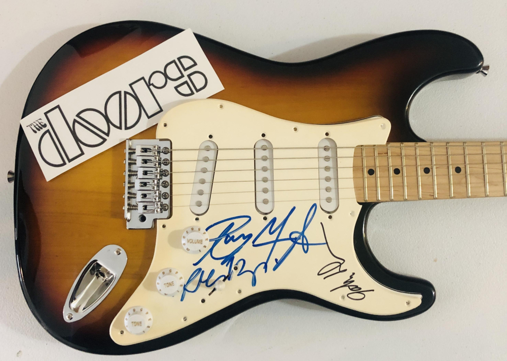 The Doors BandSigned Guitar with Ray Manzarek, John Densmore & Robby