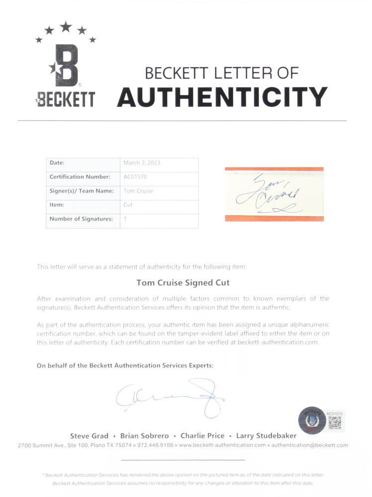 Tom Cruise Signed "Top Gun: Maverick" Custom Framed Cut Display (Beckett) at PristineAuction.com Tom Cruise Signed "Top Gun: Maverick" Custom Framed Cut Display (Beckett) at PristineAuction.com