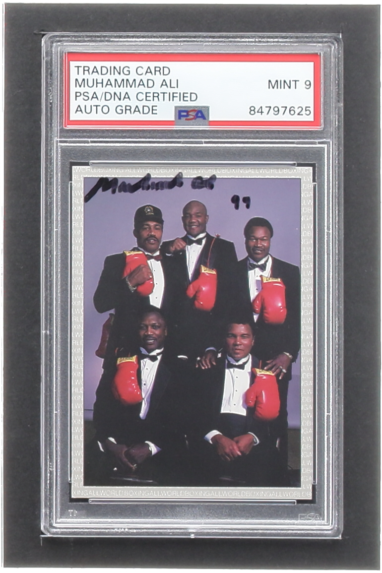 Muhammad Ali Signed 1991 All World #51 Checklist #2 / Ken Norton / Joe Frazier / Larry Holmes / George Foreman / Muhammad Ali (PSA | Autograph Graded PSA 9) at PristineAuction.com Muhammad Ali Signed 1991 All World #51 Checklist #2 / Ken Norton / Joe Frazier / Larry Holmes / George Foreman / Muhammad Ali (PSA | Autograph Graded PSA 9) at PristineAuction.com