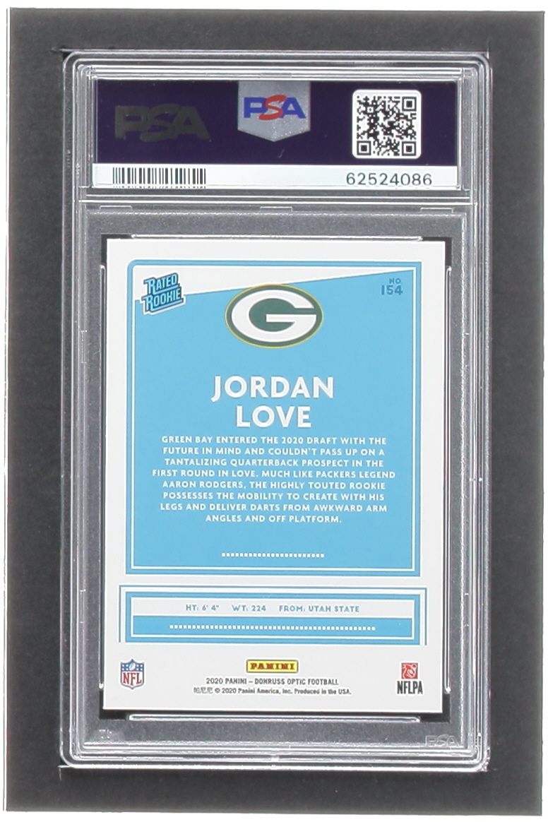 Jordan Love 2020 Donruss Optic #154 RR RC (PSA 9) at PristineAuction.com Jordan Love 2020 Donruss Optic #154 RR RC (PSA 9) at PristineAuction.com