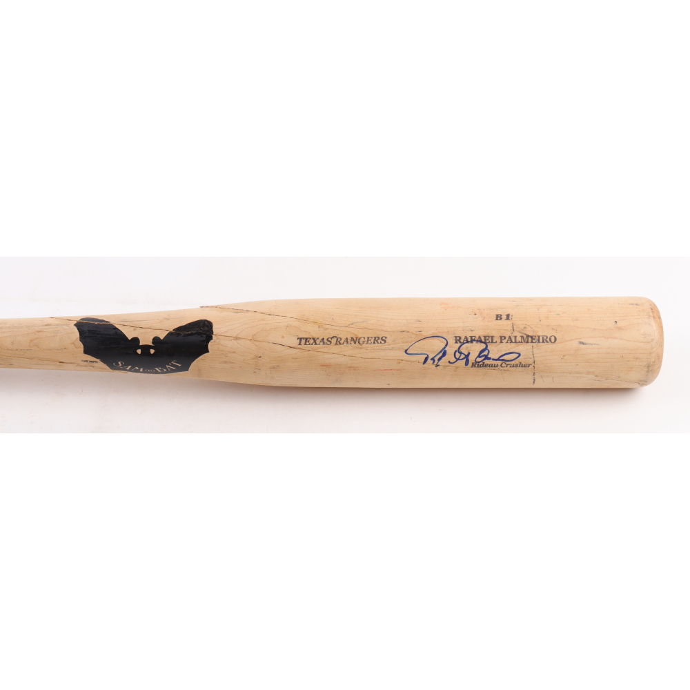 Rafael Palmeiro Signed Game-Used Sam Bat Baseball Bat (JSA) | Pristine ...