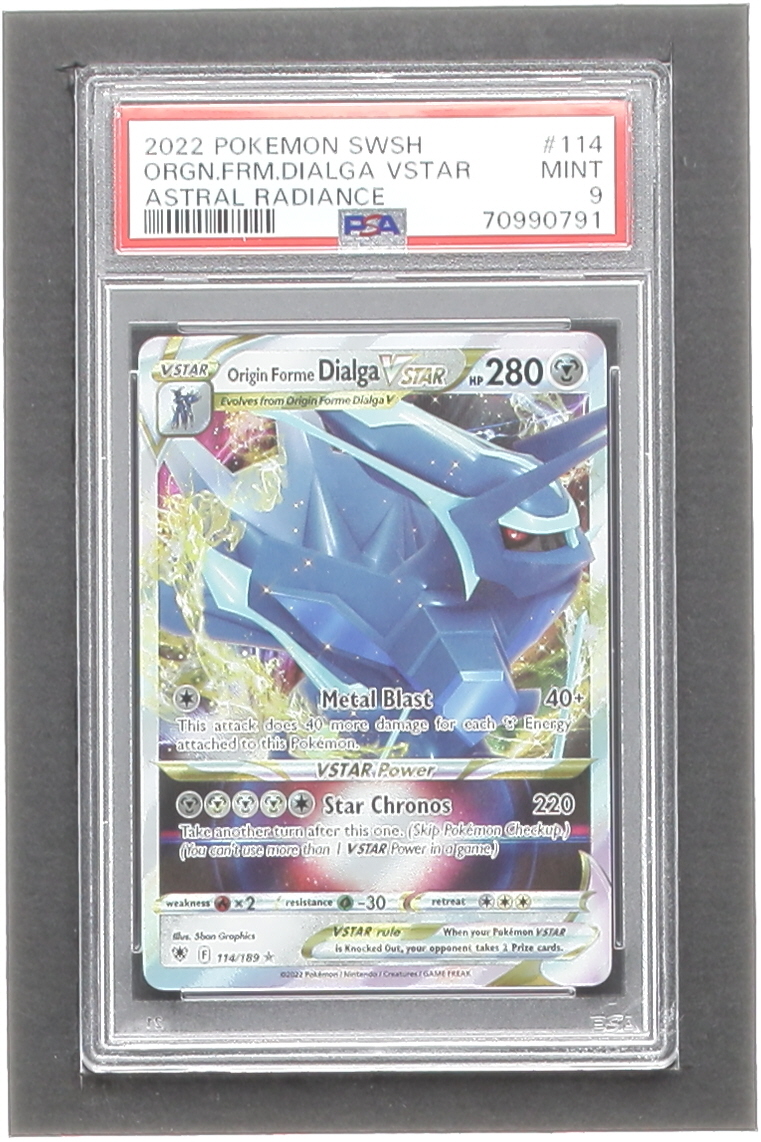 Origin Forme Dialga VSTAR 2022 Pokemon Sword and Shield Astral Radiance #114 (PSA 9) at PristineAuction.com Origin Forme Dialga VSTAR 2022 Pokemon Sword and Shield Astral Radiance #114 (PSA 9) at PristineAuction.com