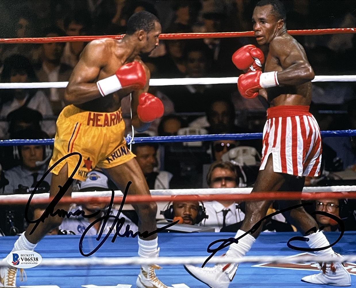 Sugar Ray Leonard & Thomas Hearns Signed 8x10 Photo (Beckett) at PristineAuction.com Sugar Ray Leonard & Thomas Hearns Signed 8x10 Photo (Beckett) at PristineAuction.com