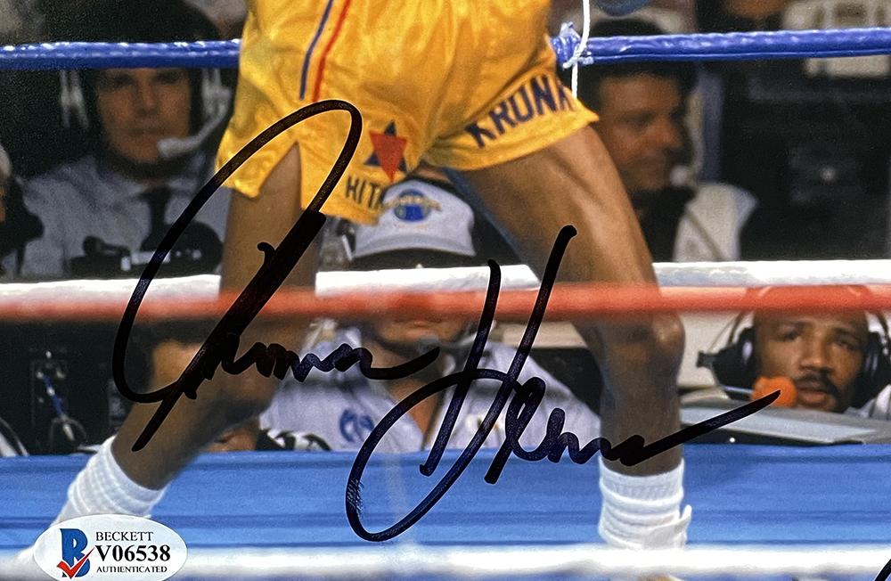 Sugar Ray Leonard & Thomas Hearns Signed 8x10 Photo (Beckett) at PristineAuction.com Sugar Ray Leonard & Thomas Hearns Signed 8x10 Photo (Beckett) at PristineAuction.com