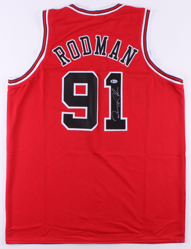 Dennis Rodman Signed Jersey (Beckett) at PristineAuction.com Dennis Rodman Signed Jersey (Beckett) at PristineAuction.com