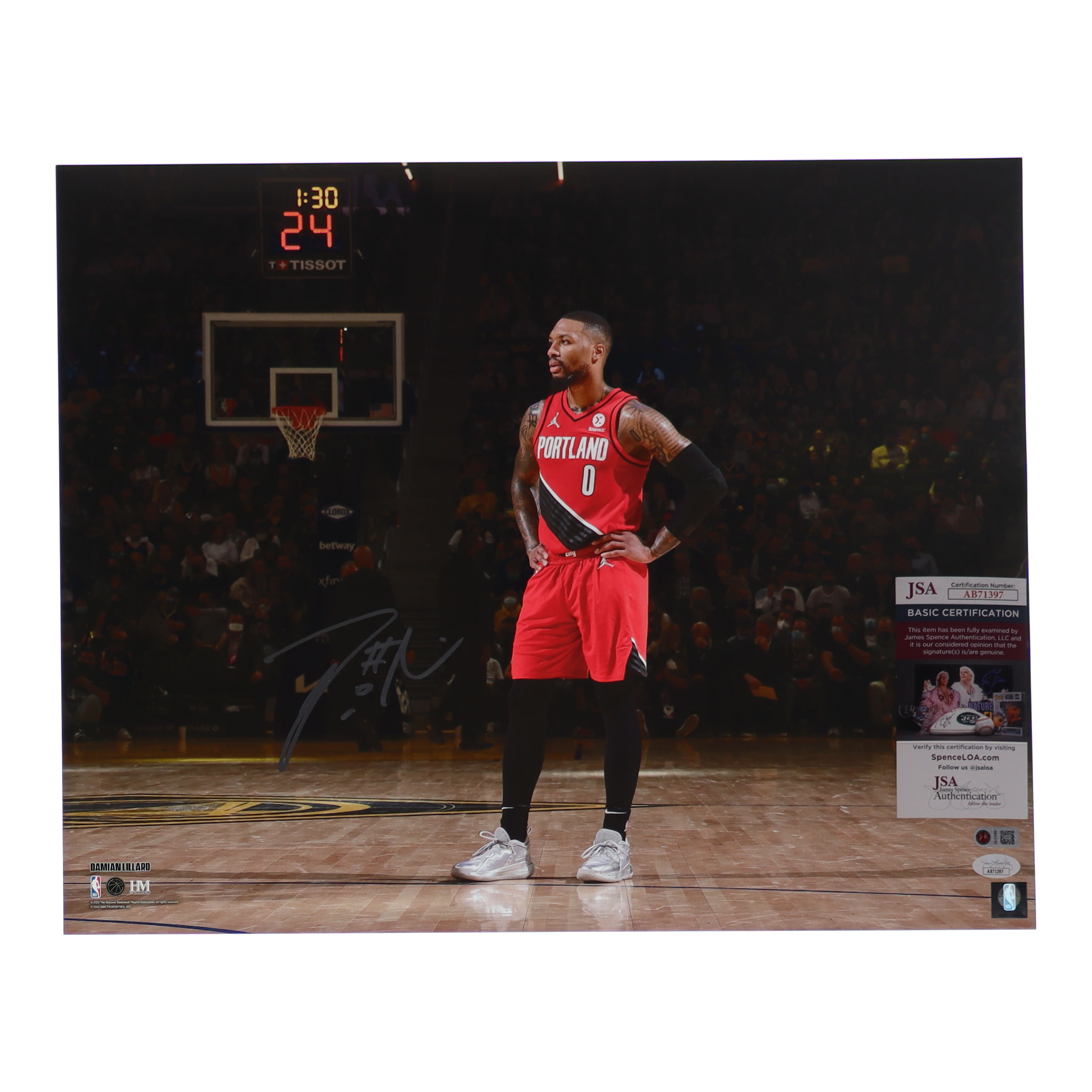 Damian Lillard Signed Trail Blazers 16x20 Photo (JSA & Lillard) at PristineAuction.com Damian Lillard Signed Trail Blazers 16x20 Photo (JSA & Lillard) at PristineAuction.com