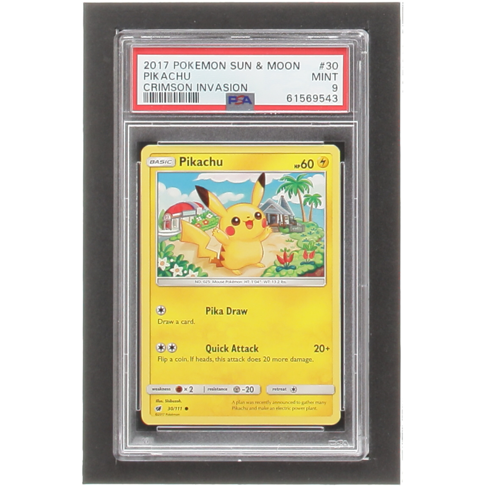 Pikachu 2017 Pokemon Sun and Moon Crimson Invasion #30 (PSA 9 ...